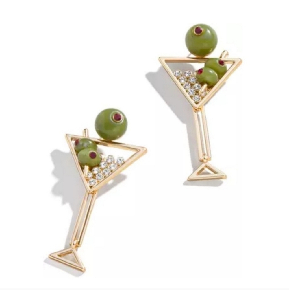💚🔹️Baublebar 🔹️Brine Time Shaken  Or Stirred Olive Martini / Cocktail Earring